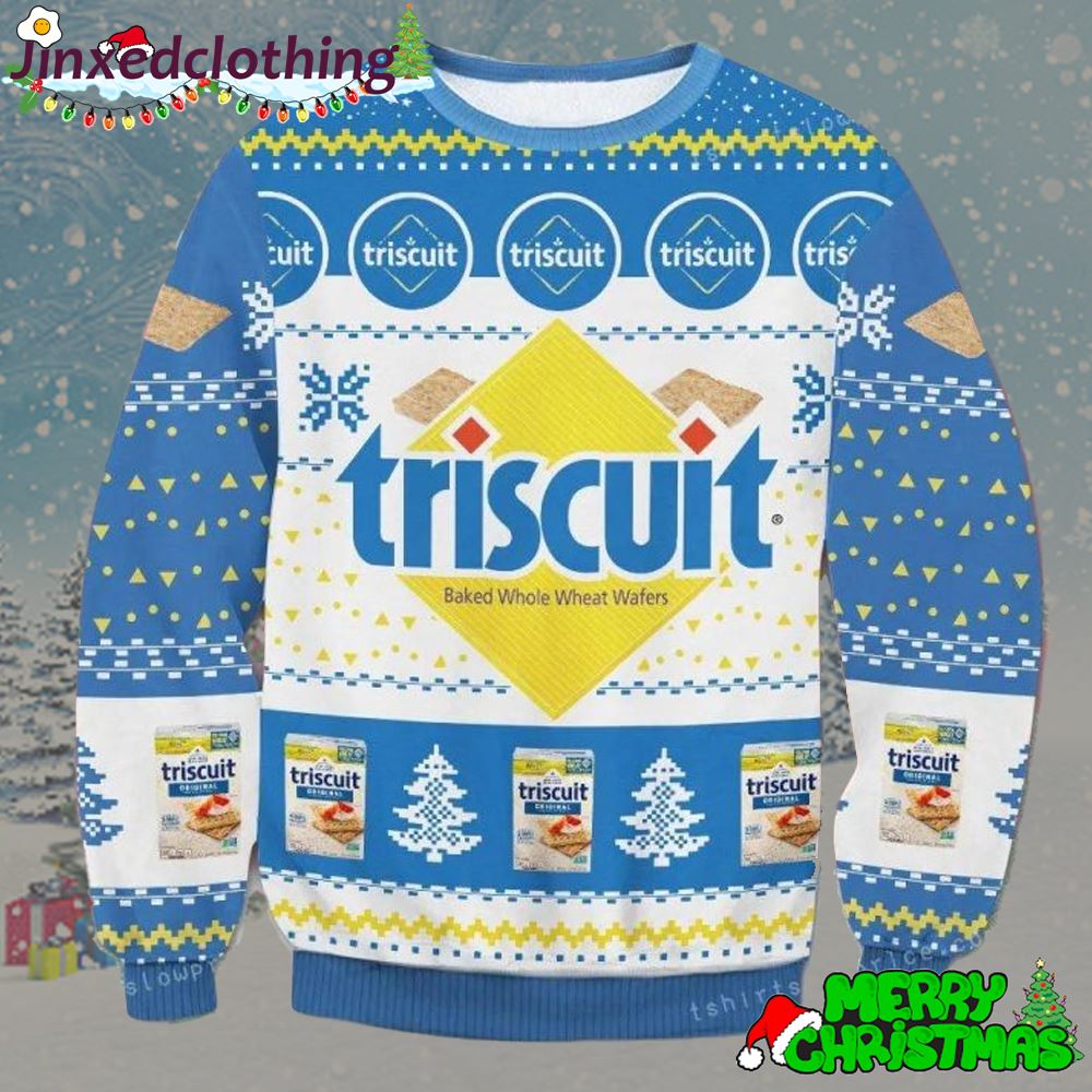 Triscuit Baked Whole Wheat Wafers Chritsmas Christmas Party Ugly Sweater 